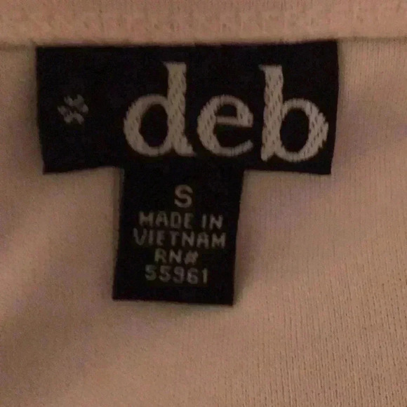 GUC DEB DESIGN WOMENS SZ SMALL EVENING FORMAL DRESS. BLACK CREAM TOP BEADED - Picture 5 of 7